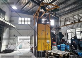 發(fā)往湖南長(zhǎng)沙Q3710吊鉤式拋丸機(jī)拋丸除銹去氧化皮效果怎么樣？